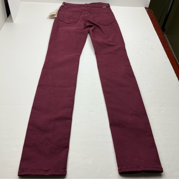 Mother The Rascal Sliced Up Heel Burgundy Play Date Denim Jean Women Size 26 NEW - Picture 16 of 16